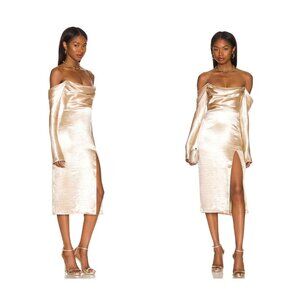 MAJORELLE | NWT Cecilia Midi Dress in Champagne Size XS